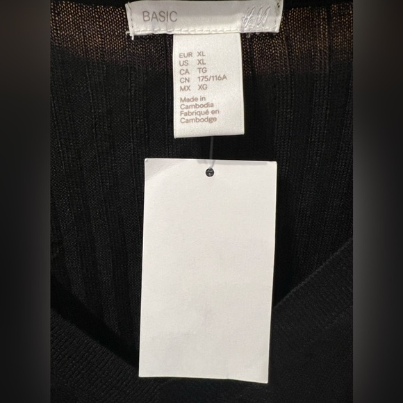 🟠H&M Ribbed Thin V-neck Ribbed Sweater XL - Picture 4 of 4